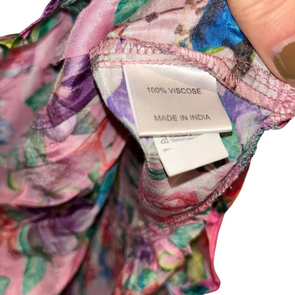 Pink Floral Flouncy cover up short dress True Colors La Moda Clothing NEW NWT XL - Picture 8 of 8